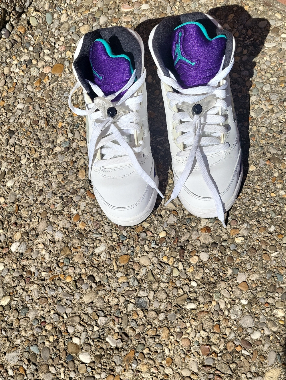 Air Jordan 5 Retro GS Grape 2013 White Purple Teal Size 6Y Youth